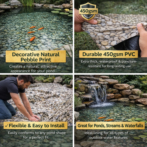 450gsm pebble design pvc pond - pebble,