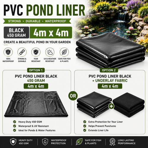 Pvc pond liner 4x4m 450 - pvc, gsm