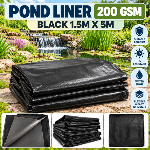 Pond liner 5m black - 1.5m,