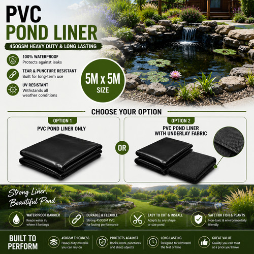 Pvc pond liner 450 gsm - pvc,