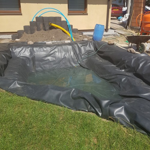New pond liner - new,