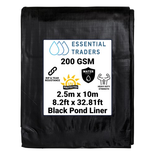 Black pond liner - liner, 10m