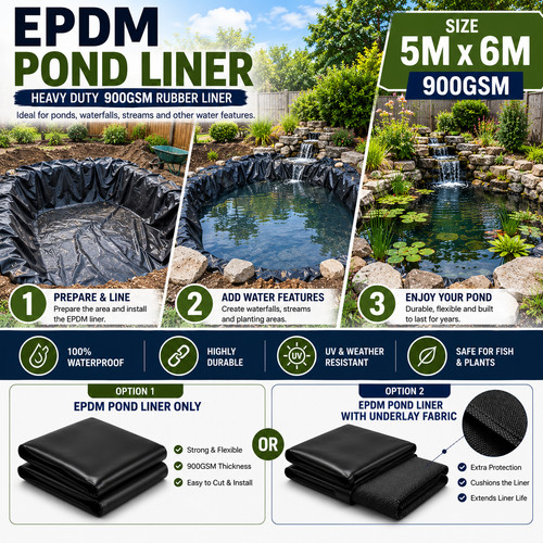 Epdm pond liner 900gsm - epdm, x